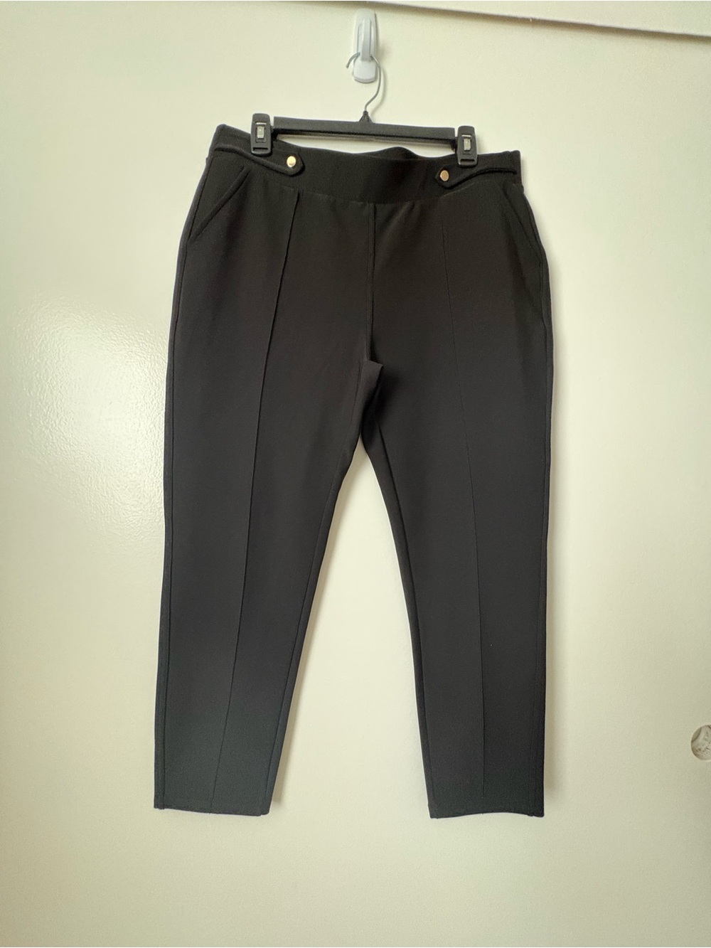 Women's Black Tailored Ponte Knit Dress Pants